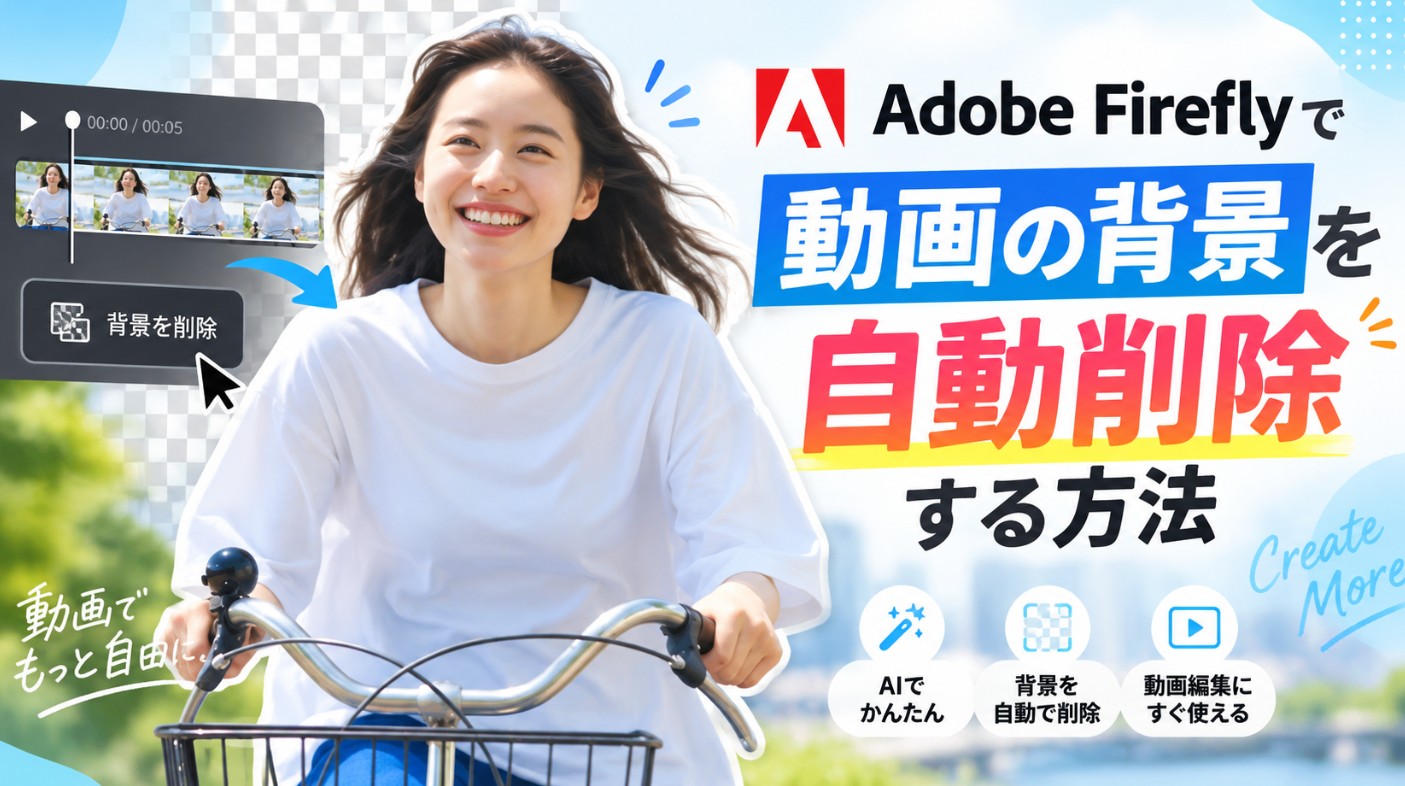 Adobe Fireflyで動画の背景を自動削除する方法